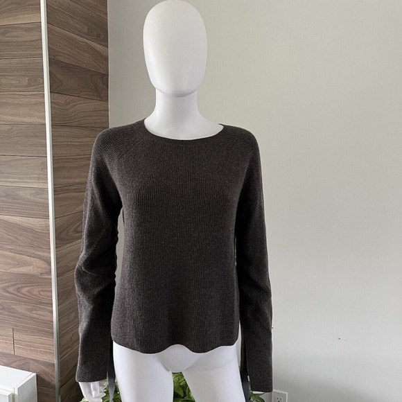 Helmut Lang Sweater Tie-Detailed Ribbed Wool / Cashmere Sz Small❤️ - Picture 2 of 10
